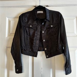 Shiny Black Cropped Jacket